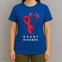 I Wear Red To Fight Heart Disease Awareness Chd Funny Gift Ribbon Gift T-Shirt thumb 4