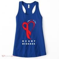 I Wear Red To Fight Heart Disease Awareness Chd Funny Gift Ribbon Gift Women's Tank Top thumb 0