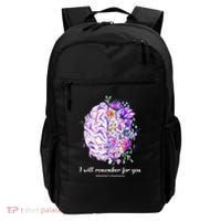 I Will Remember For You Brain AlzheimerS Awareness Backpack thumb 0