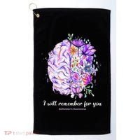 I Will Remember For You Brain AlzheimerS Awareness Golf Towel thumb 0