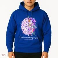I Will Remember For You Brain AlzheimerS Awareness Hoodie thumb 2