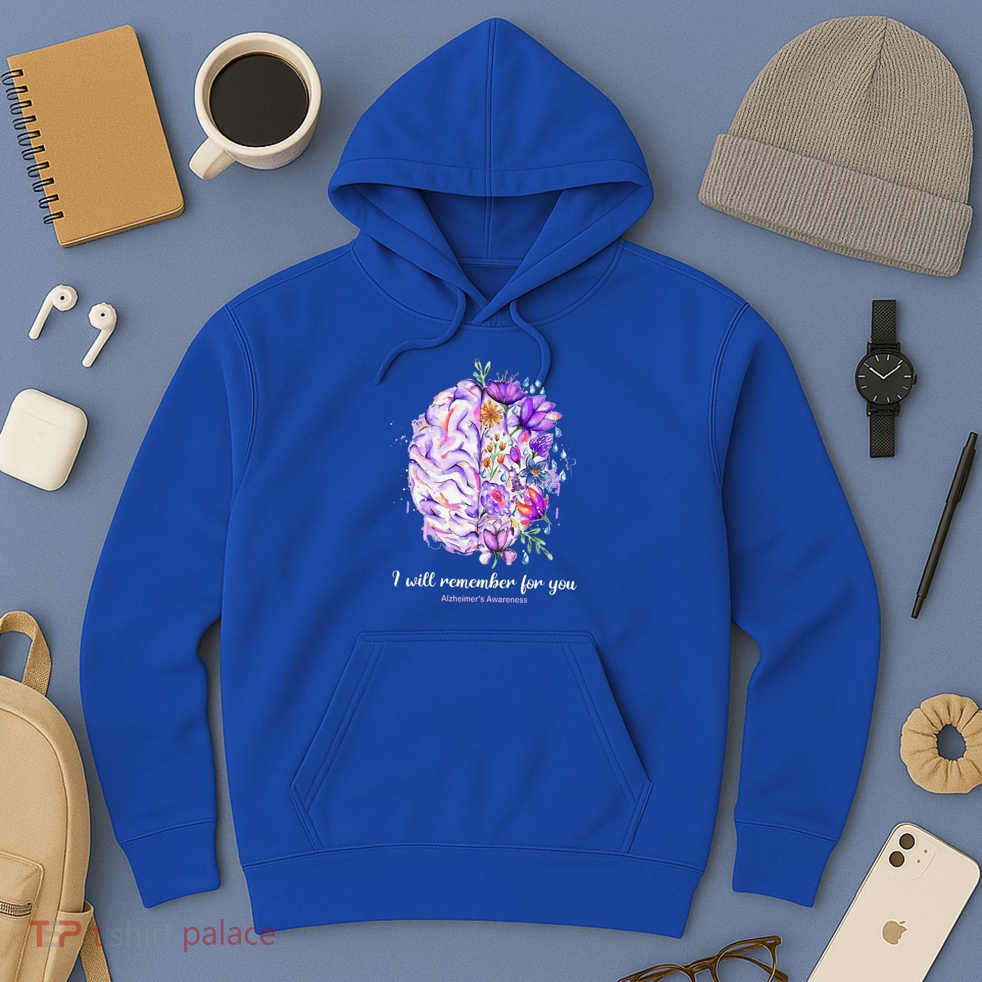 I Will Remember For You Brain AlzheimerS Awareness Hoodie