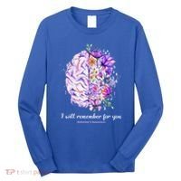 I Will Remember For You Brain AlzheimerS Awareness Long Sleeve Shirt thumb 0