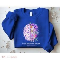 I Will Remember For You Brain AlzheimerS Awareness Sweatshirt thumb 2