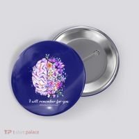 I Will Remember For You Brain AlzheimerS Awareness Button thumb 0