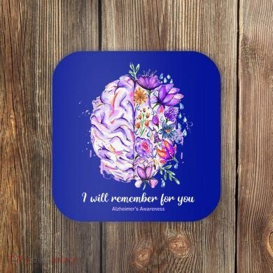 I Will Remember For You Brain AlzheimerS Awareness Coaster