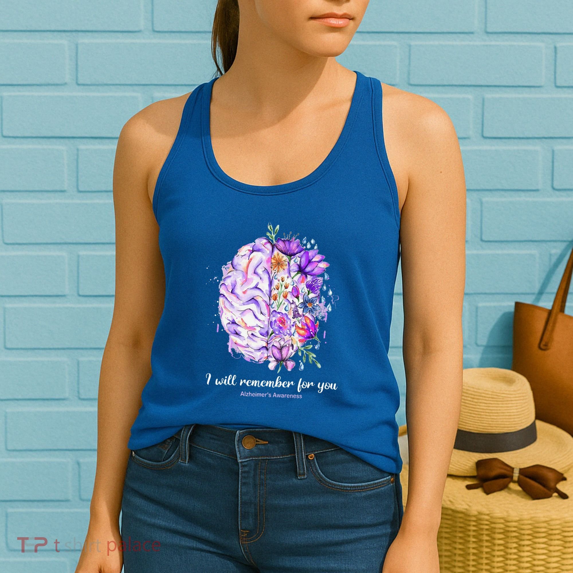 I Will Remember For You Brain AlzheimerS Awareness Women's Tank Top