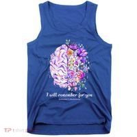 I Will Remember For You Brain AlzheimerS Awareness Tank Top thumb 0
