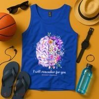 I Will Remember For You Brain AlzheimerS Awareness Tank Top thumb 4