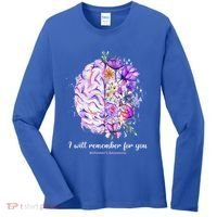 I Will Remember For You Brain AlzheimerS Awareness Women's Long Sleeve Shirt thumb 0