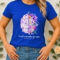 I Will Remember For You Brain AlzheimerS Awareness Women's T-Shirt thumb 2