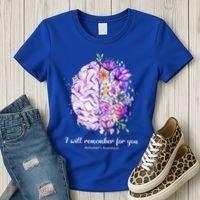 I Will Remember For You Brain AlzheimerS Awareness Women's T-Shirt thumb 3