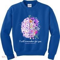 I Will Remember For You Brain AlzheimerS Awareness Kids Sweatshirt thumb 0