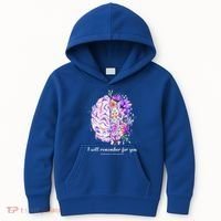I Will Remember For You Brain AlzheimerS Awareness Kids Hoodie thumb 0