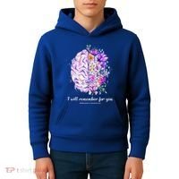 I Will Remember For You Brain AlzheimerS Awareness Kids Hoodie thumb 4