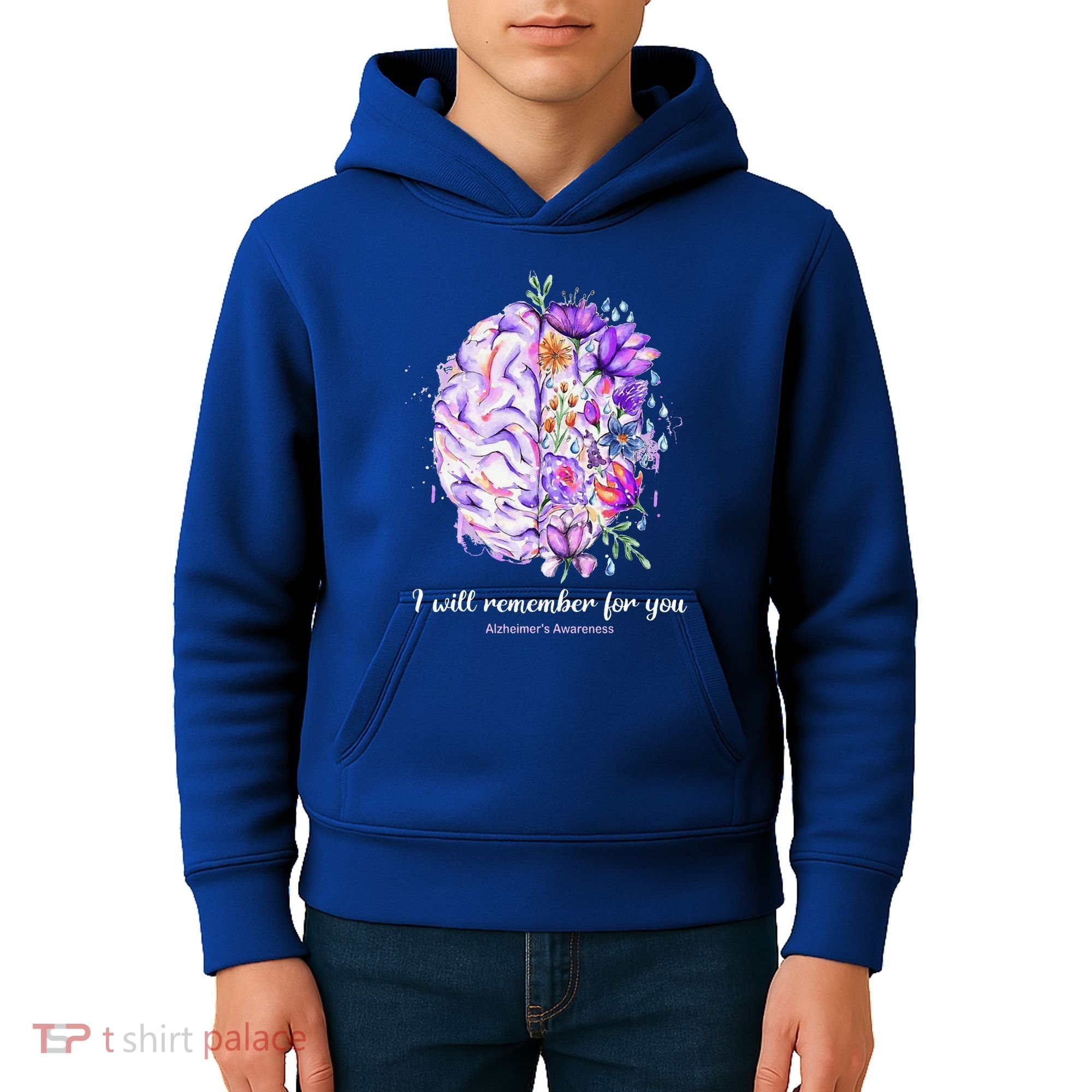 I Will Remember For You Brain AlzheimerS Awareness Kids Hoodie