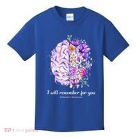 I Will Remember For You Brain AlzheimerS Awareness Kids T-Shirt thumb 0