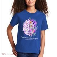 I Will Remember For You Brain AlzheimerS Awareness Kids T-Shirt thumb 2