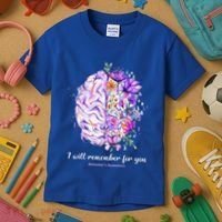 I Will Remember For You Brain AlzheimerS Awareness Kids T-Shirt thumb 3