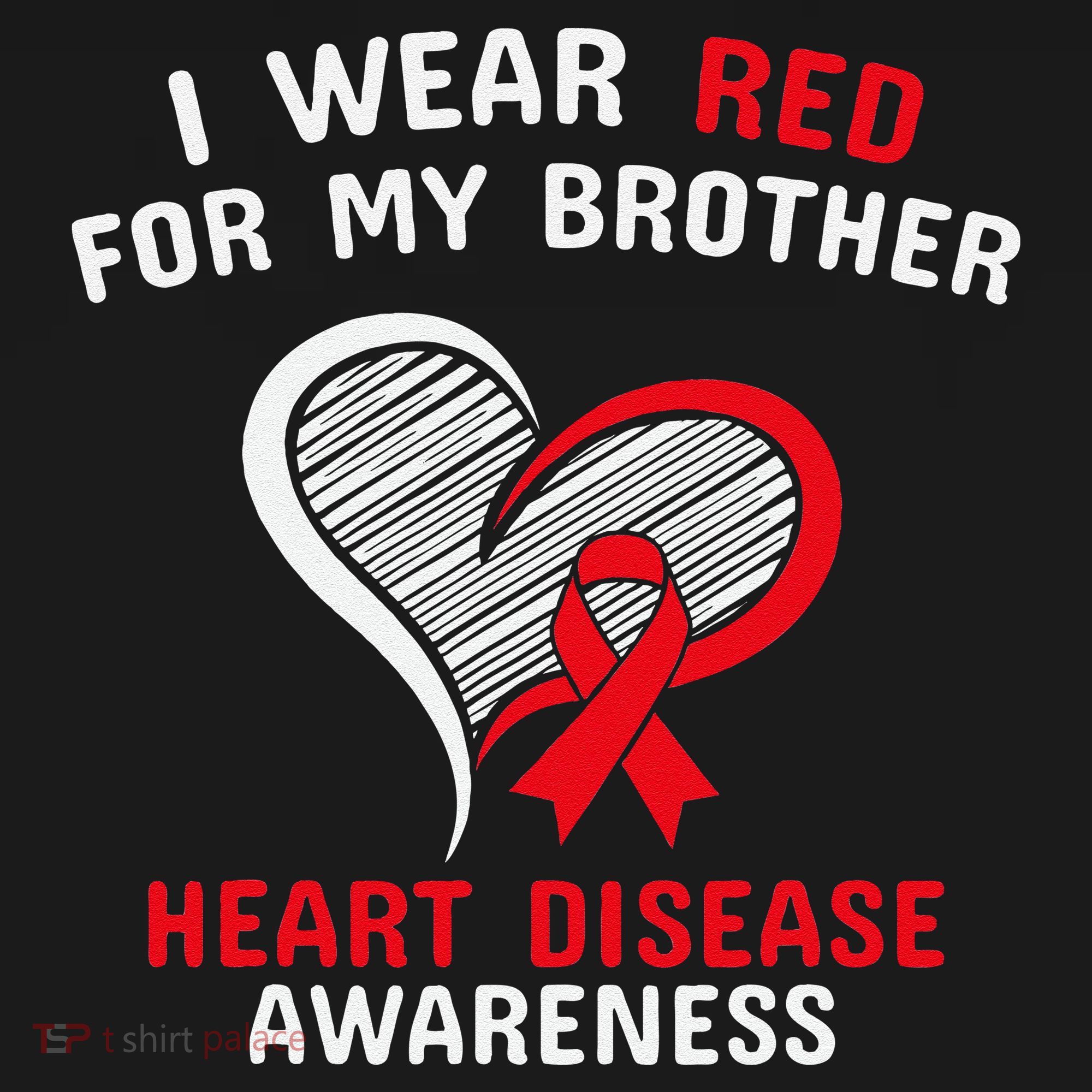 I Wear Red For My Brother Heart Disease Awareness CHD Day Women's Hoodie