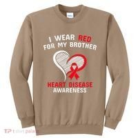 I Wear Red For My Brother Heart Disease Awareness CHD Day Sweatshirt thumb 0