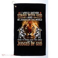 I Would Rather Stand With God Golf Towel thumb 0