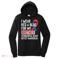 I Wear Red Blue For My Brother Chd Congenital Heart Disease Women's Hoodie thumb 0