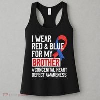I Wear Red Blue For My Brother Chd Congenital Heart Disease Women's Tank Top thumb 3