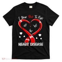 I Wear Red To Fight Heart Disease Awareness CHD Gifts Ribbon T-Shirt thumb 0