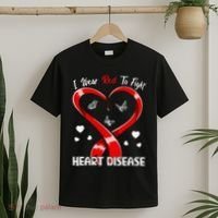 I Wear Red To Fight Heart Disease Awareness CHD Gifts Ribbon T-Shirt thumb 2