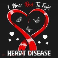 I Wear Red To Fight Heart Disease Awareness CHD Gifts Ribbon Women's Hoodie thumb 2