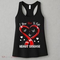 I Wear Red To Fight Heart Disease Awareness CHD Gifts Ribbon Women's Tank Top thumb 3