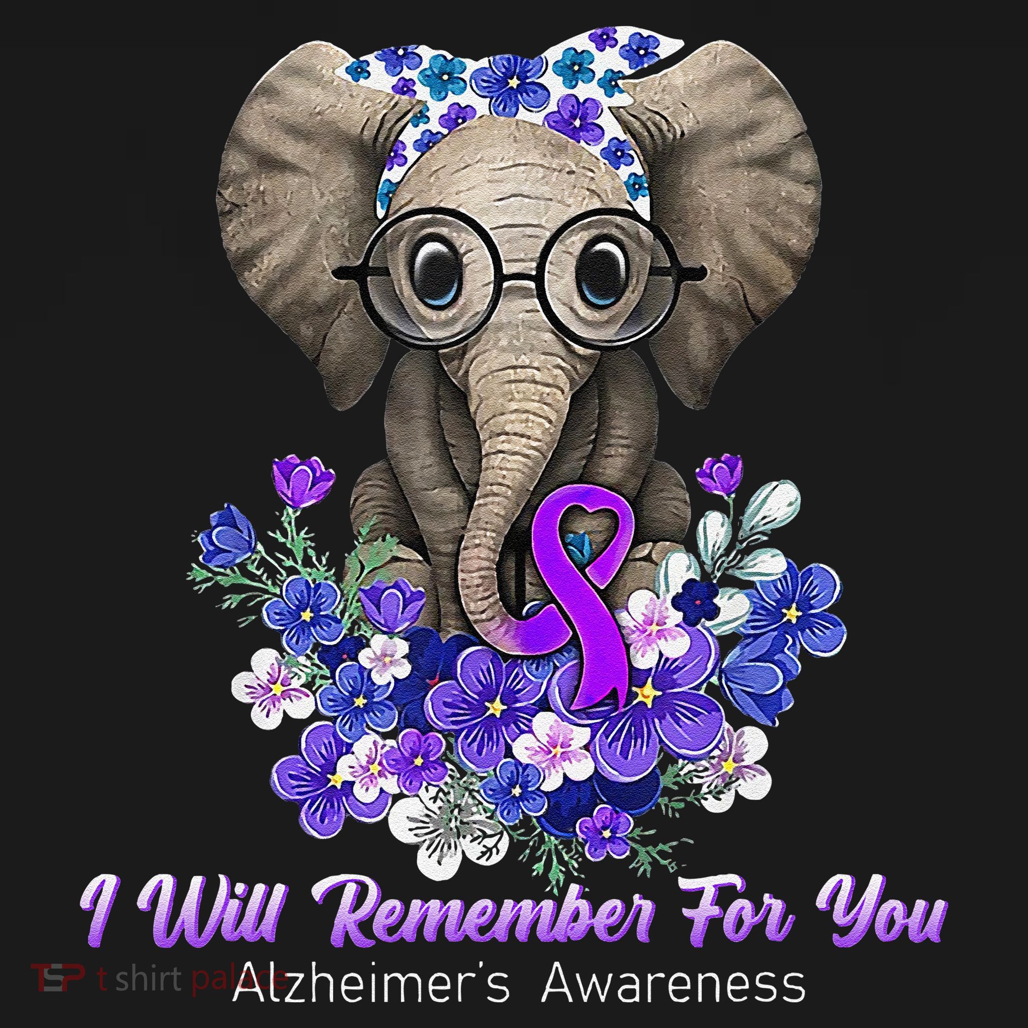 I Will Remember For You Purple Ribbon Alzheimers Awareness Backpack
