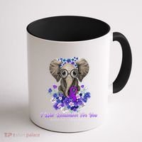 I Will Remember For You Purple Ribbon Alzheimers Awareness Coffee Mug thumb 1