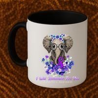 I Will Remember For You Purple Ribbon Alzheimers Awareness Coffee Mug thumb 2