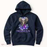I Will Remember For You Purple Ribbon Alzheimers Awareness Hoodie thumb 0