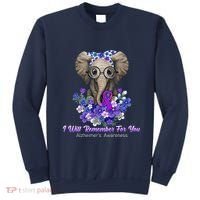 I Will Remember For You Purple Ribbon Alzheimers Awareness Sweatshirt thumb 0
