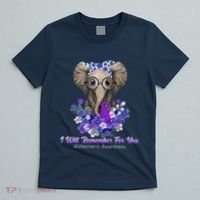 I Will Remember For You Purple Ribbon Alzheimers Awareness T-Shirt thumb 5