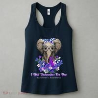 I Will Remember For You Purple Ribbon Alzheimers Awareness Women's Tank Top thumb 3