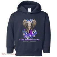 I Will Remember For You Purple Ribbon Alzheimers Awareness Toddler Hoodie thumb 0