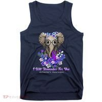 I Will Remember For You Purple Ribbon Alzheimers Awareness Tank Top thumb 0