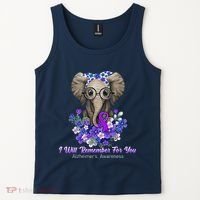 I Will Remember For You Purple Ribbon Alzheimers Awareness Tank Top thumb 2