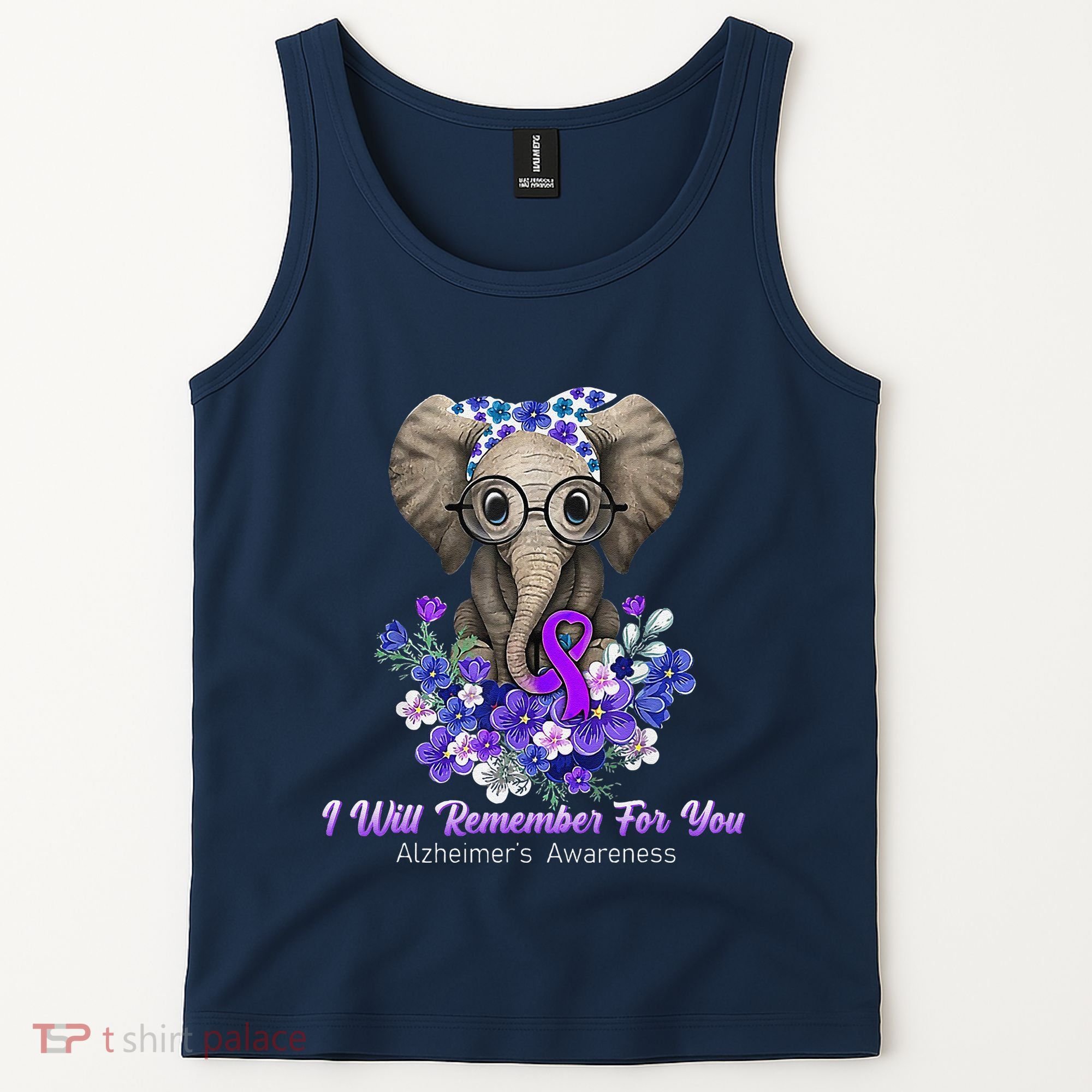 I Will Remember For You Purple Ribbon Alzheimers Awareness Tank Top