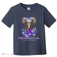 I Will Remember For You Purple Ribbon Alzheimers Awareness Toddler T-Shirt thumb 0