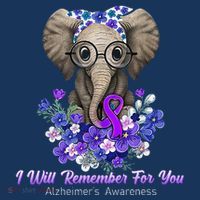 I Will Remember For You Purple Ribbon Alzheimers Awareness Women's T-Shirt thumb 6