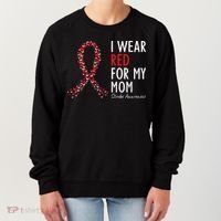 I Wear Red For My Mom Stroke Awareness Survivor Warrior Women's Sweatshirt thumb 0