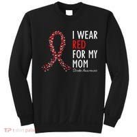 I Wear Red For My Mom Stroke Awareness Survivor Warrior Sweatshirt thumb 0