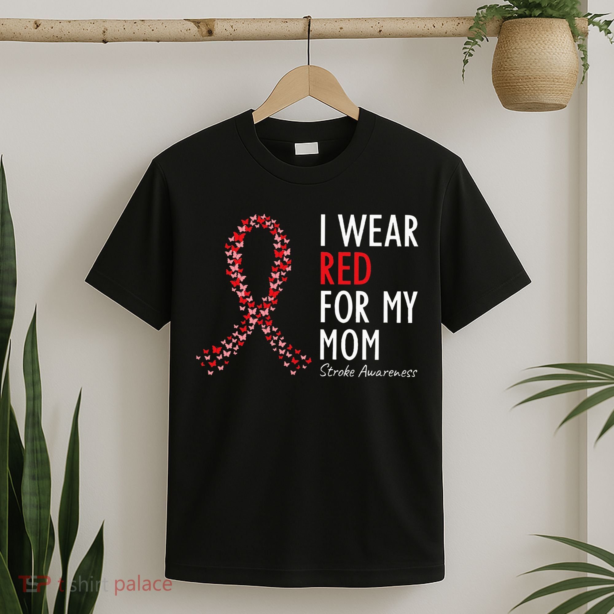 I Wear Red For My Mom Stroke Awareness Survivor Warrior T-Shirt
