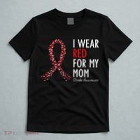 I Wear Red For My Mom Stroke Awareness Survivor Warrior T-Shirt thumb 5