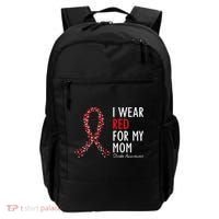 I Wear Red For My Mom Stroke Awareness Survivor Warrior Backpack thumb 0